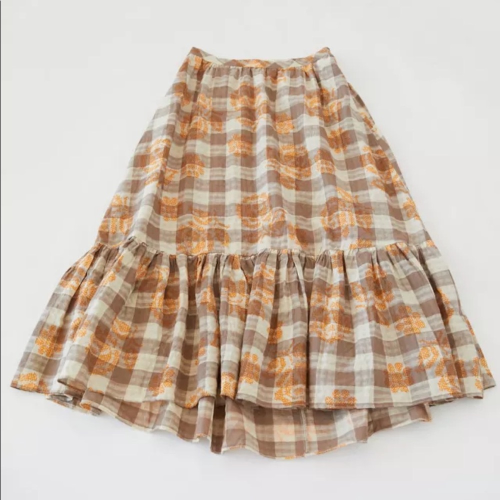 URBAN OUTFITTERS | Million Miles Plaid Midi Skirt - Picture 6 of 6